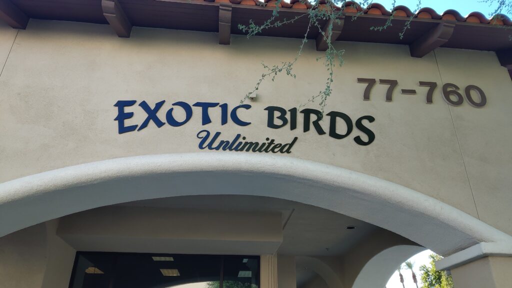 Exotic Birds Unlimited Sign